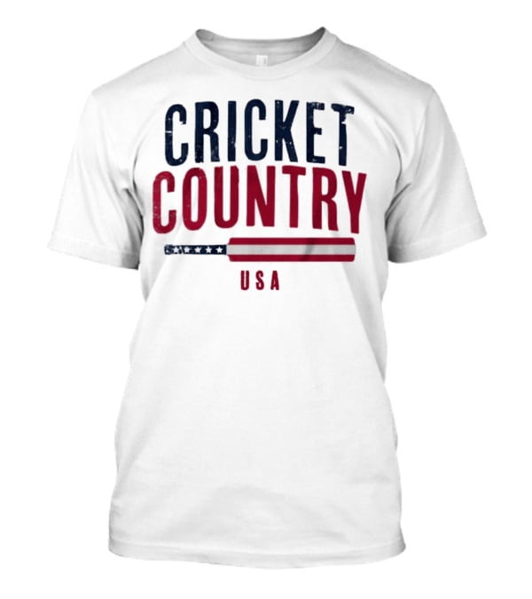 Cricket Country USA American Flag Bat T-Shirt