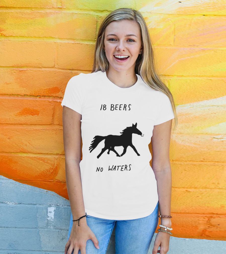 18 Beers No Waters Horse Silhouette Smoking Pipe T-Shirt