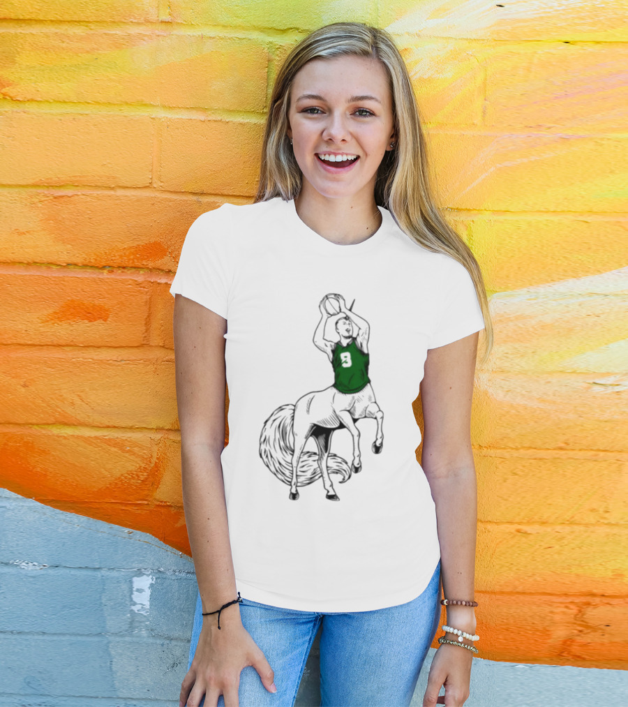 Kristaps Porzingis Unicorn Centaur Basketball Jumper 9 T-Shirt