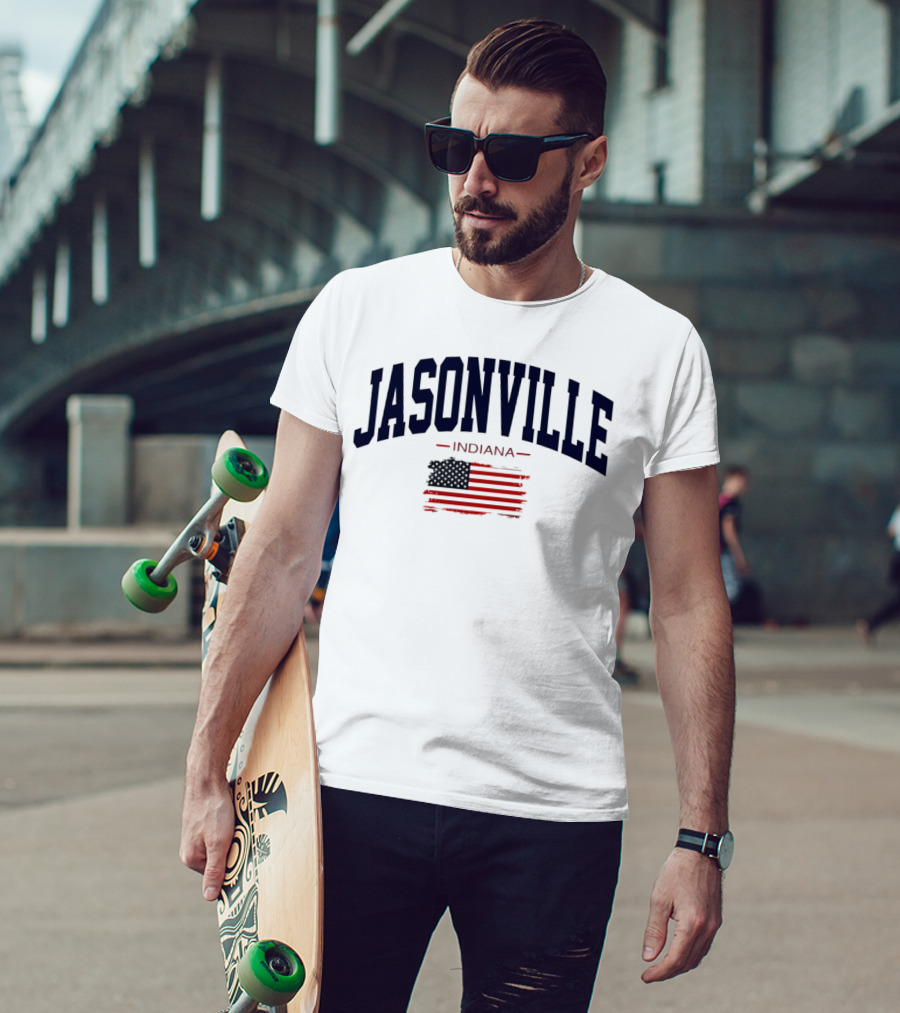 Jasonville Indiana USA Flag T-Shirt