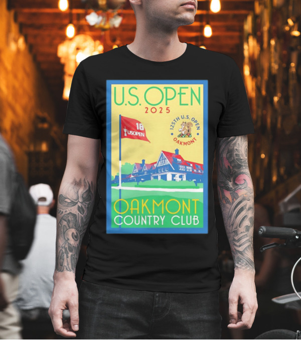 U.S. Open 2025 125th Oakmont Country Club 18 Flag T-Shirt U.S. Open 2025 125th Oakmont Country Club 18 Flag T-Shirt