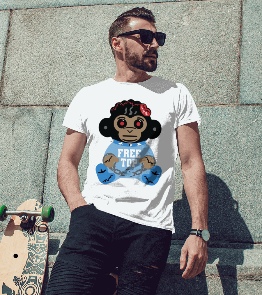 Never Broke Again Free Top Baby Monkey Character Chains T-Shirt