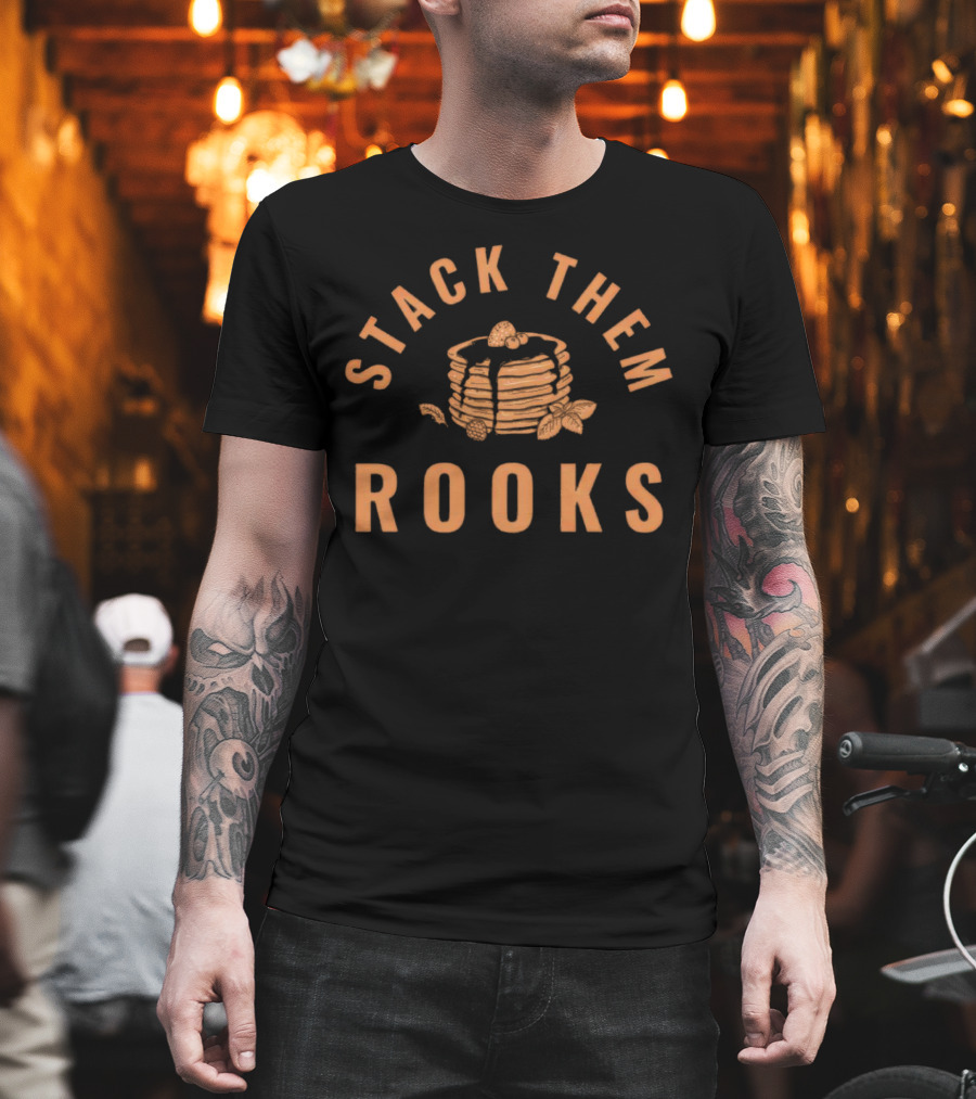 Stack Them Rooks Pancake Illustration with Syrup and Berries T-Shirt