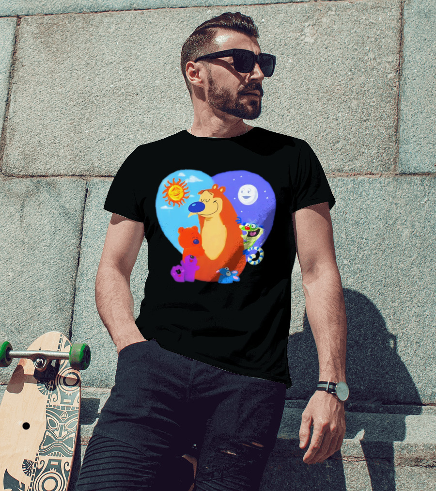 Bear In The Big Blue House Muppet History With Sun And Moon Characters T-Shirt