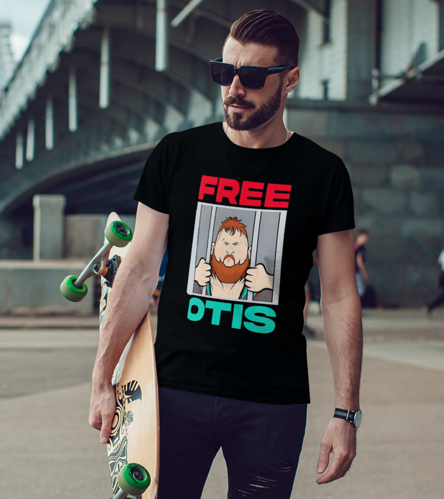 Free Otis Cartoon Nikola Bogojevic Wrestling T-Shirt