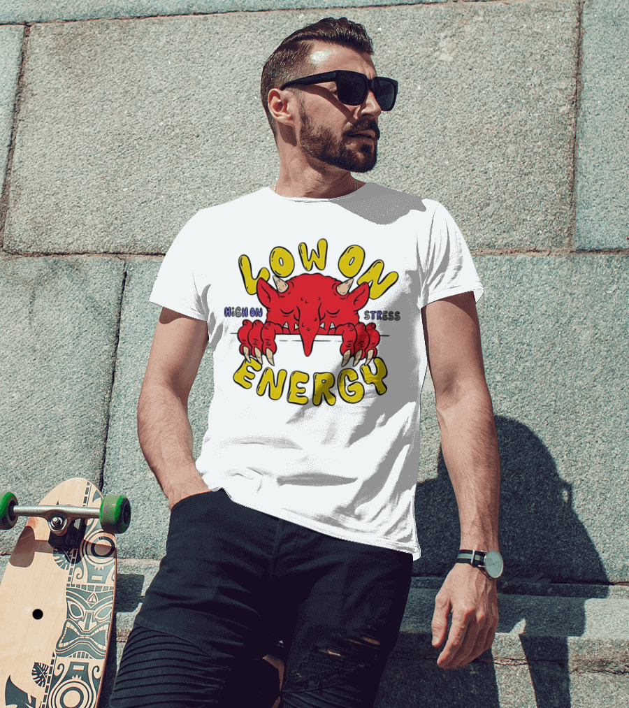 Low On Energy High On Stress Red Demon T-Shirt