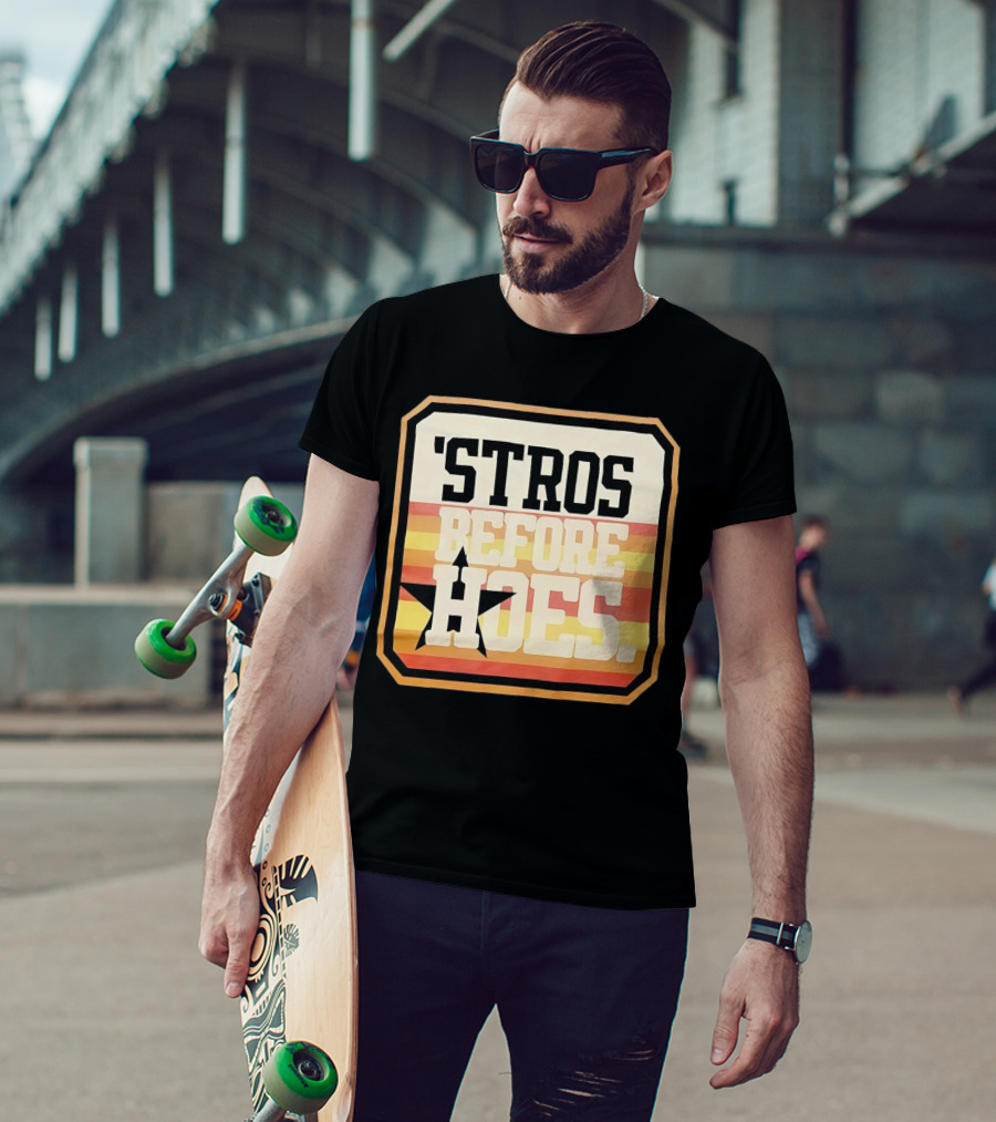 'Stros Before Hoes Houston Astros Star Retro T-Shirt