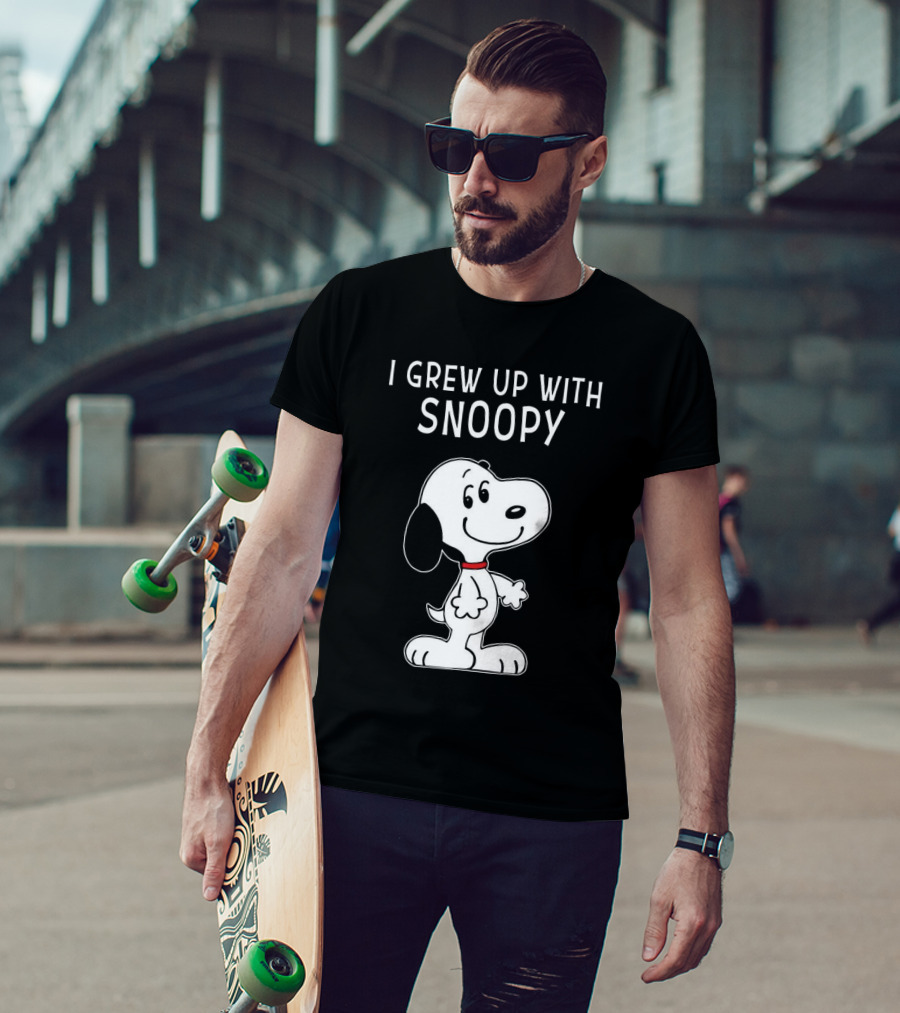 I Grew Up With Snoopy Peanuts Character Nostalgic Fun T-Shirt