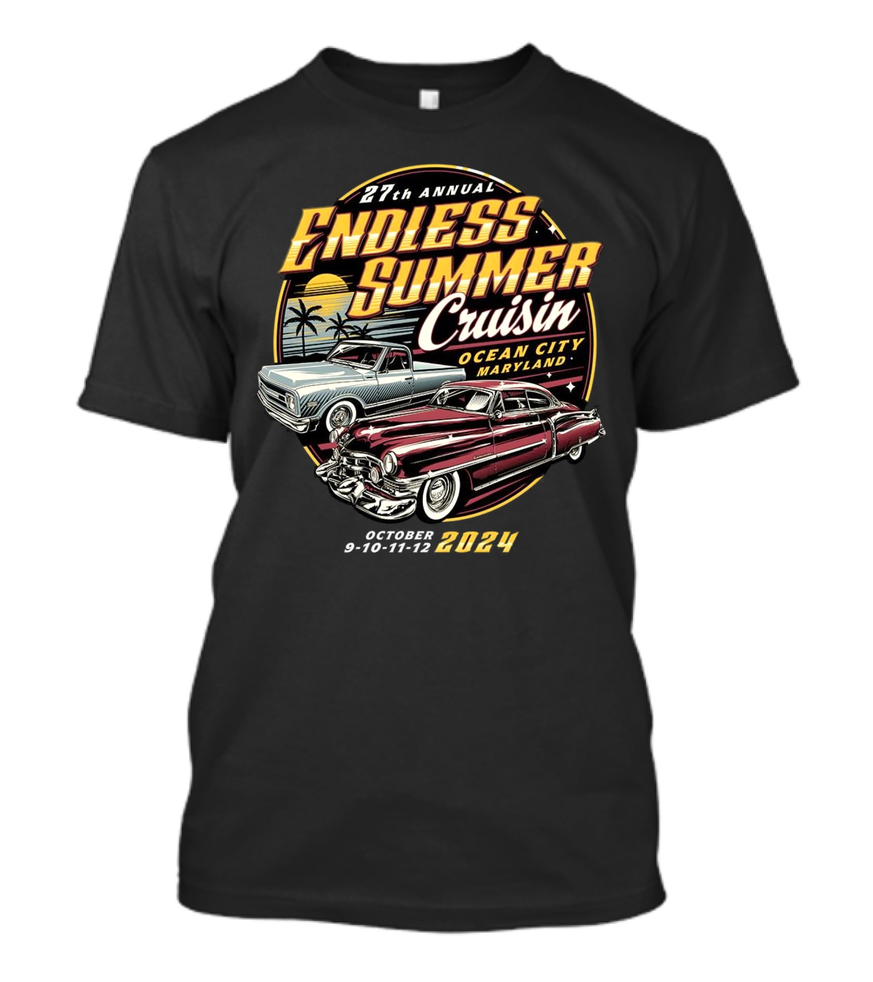 27th Annual Endless Summer Cruisin Ocean City Maryland October 9-10-11-12 T-Shirt