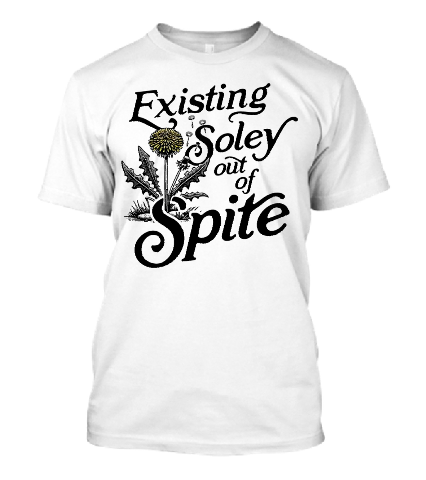 Existing Soley Out Of Spite Dandelion Motif T-Shirt