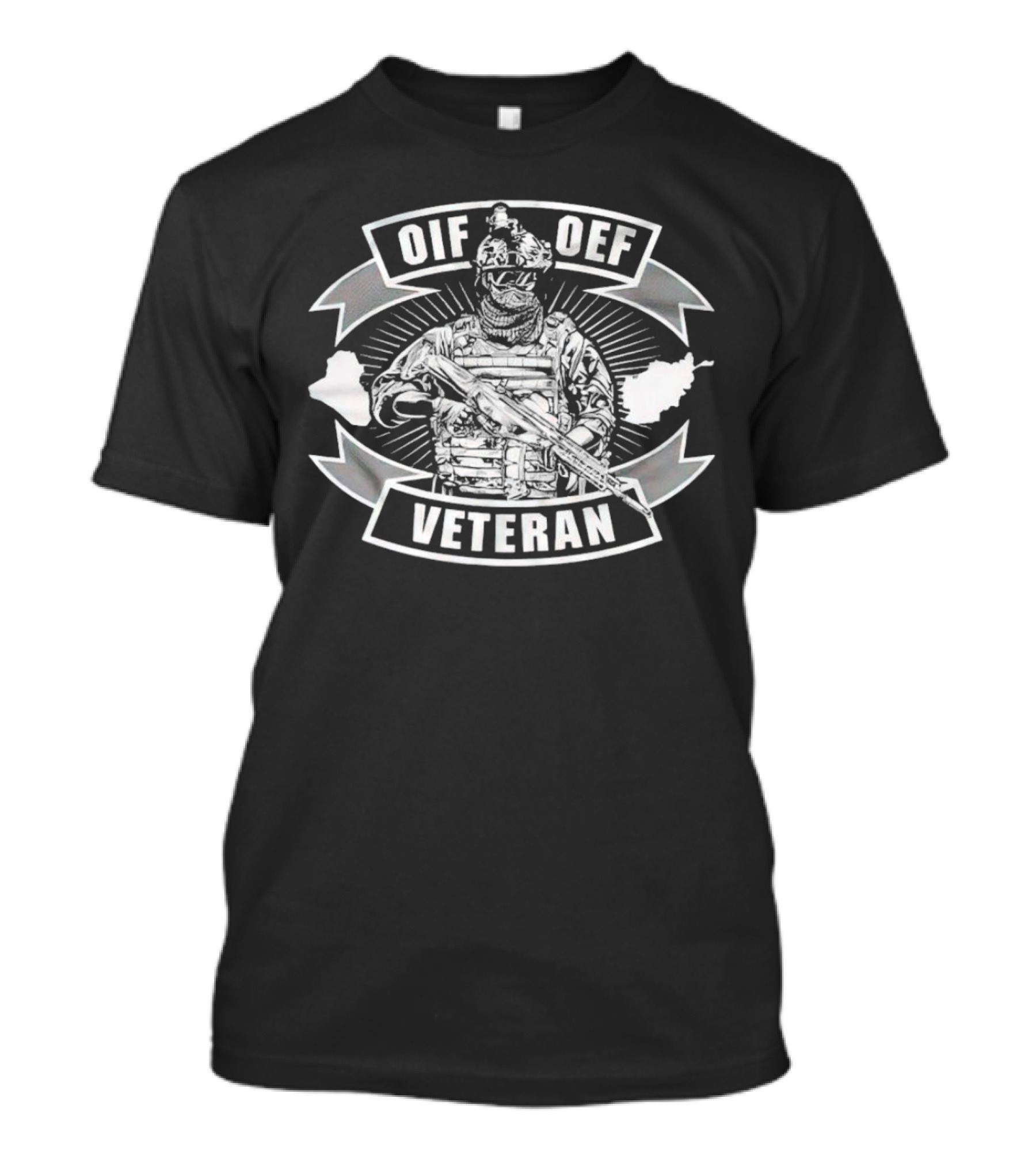 OIF OEF Veteran Soldier With Rifles And Maps T-Shirt