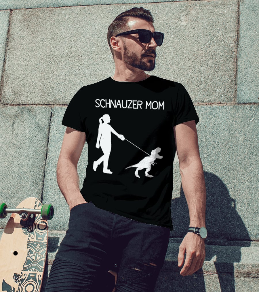 SCHNAUZER MOM T-REX WALKING T-Shirt