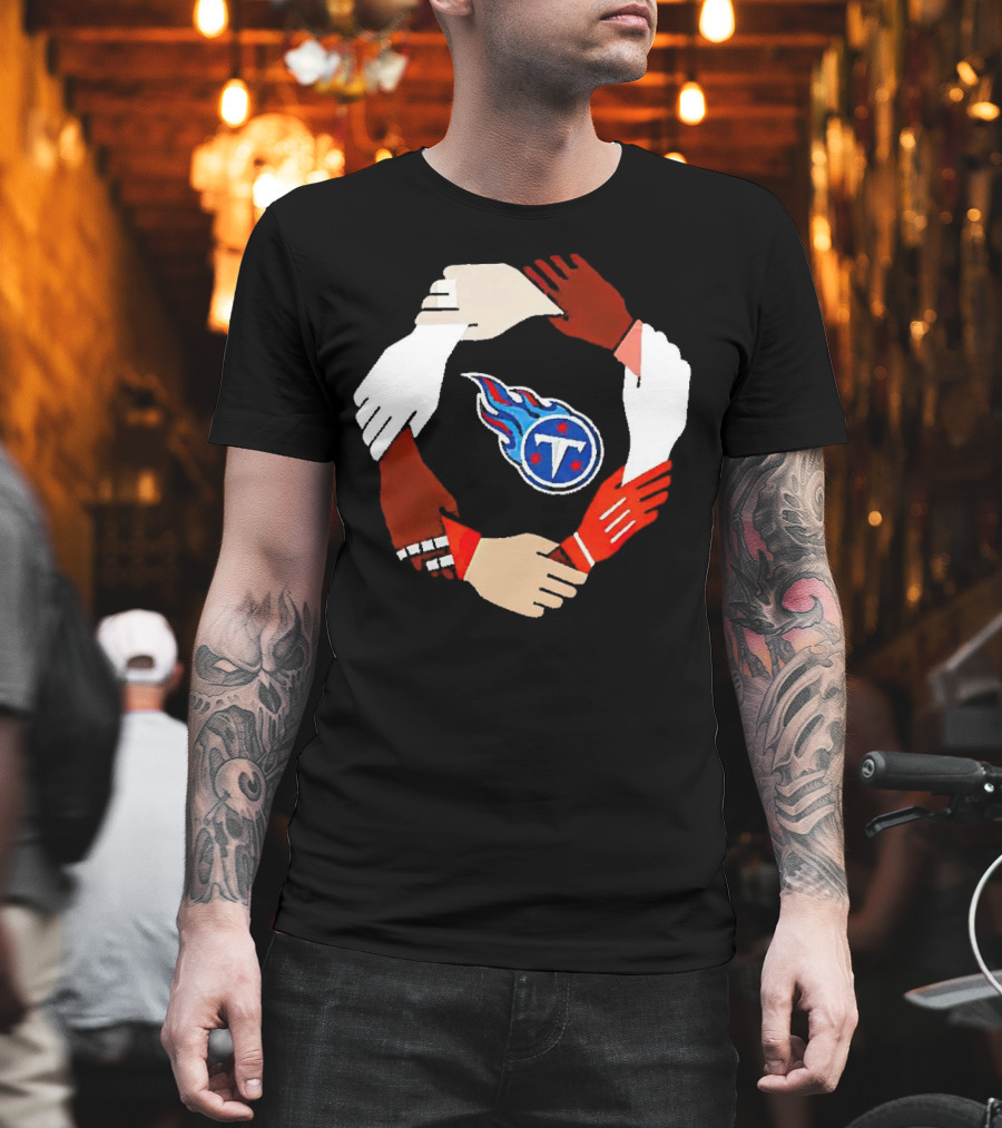 Tennessee Titans Unity Logo Hands Circle T-Shirt