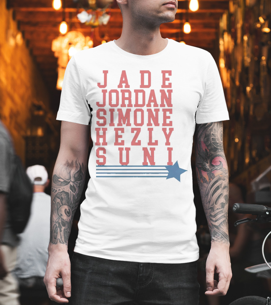 Jade Jordan Simone Hezly Suni Star Lines Sports T-Shirt