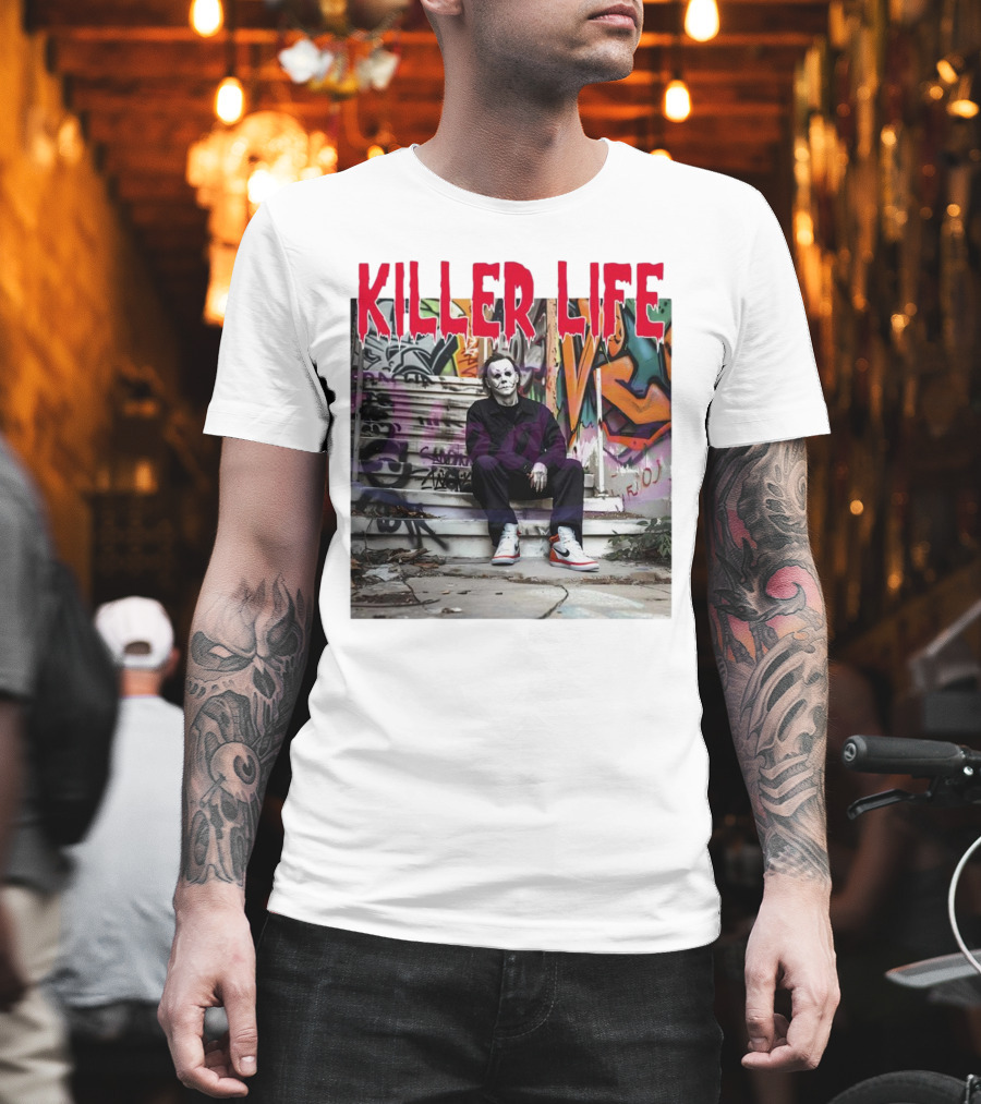 Michael Myers Killer Life Halloween Graffiti Steps T-Shirt