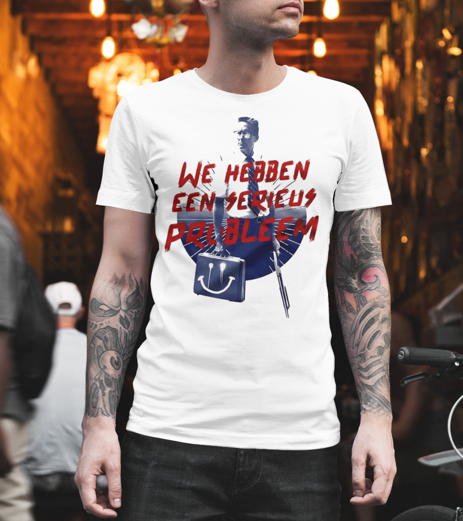We Hebben een serieus probleem Smiley Bag Man in Shadow T-Shirt
