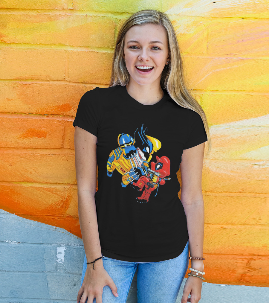 Wario And Mario As Wolverine And Deadpool Face-Off In Colorful Crossover T-Shirt