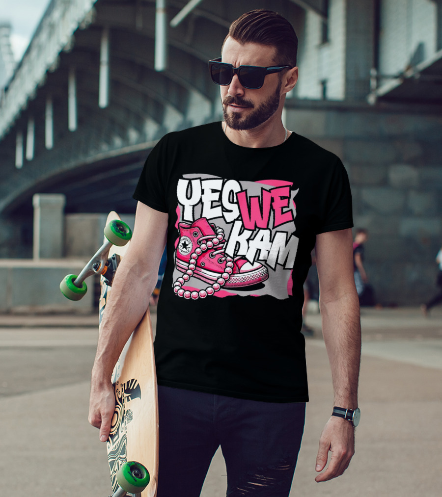 Yes We Kam Madam Shoes And Pearls Converse Sneakers T-Shirt