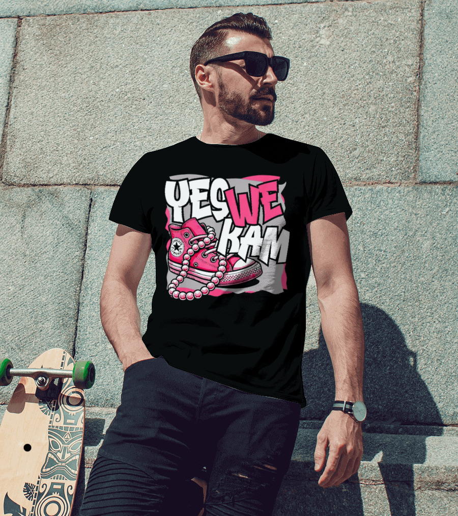 Yes We Kam Madam Shoes And Pearls Converse Sneakers T-Shirt