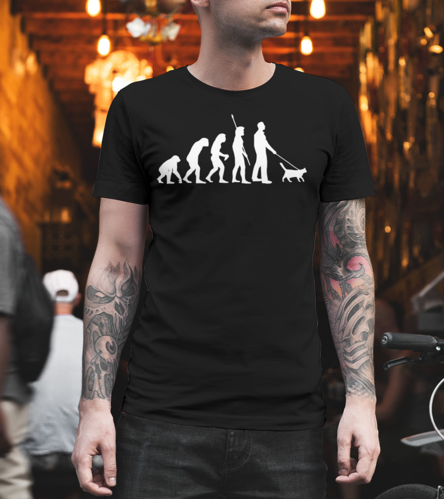 Cat Man Evolution Human Walking Cats T-Shirt