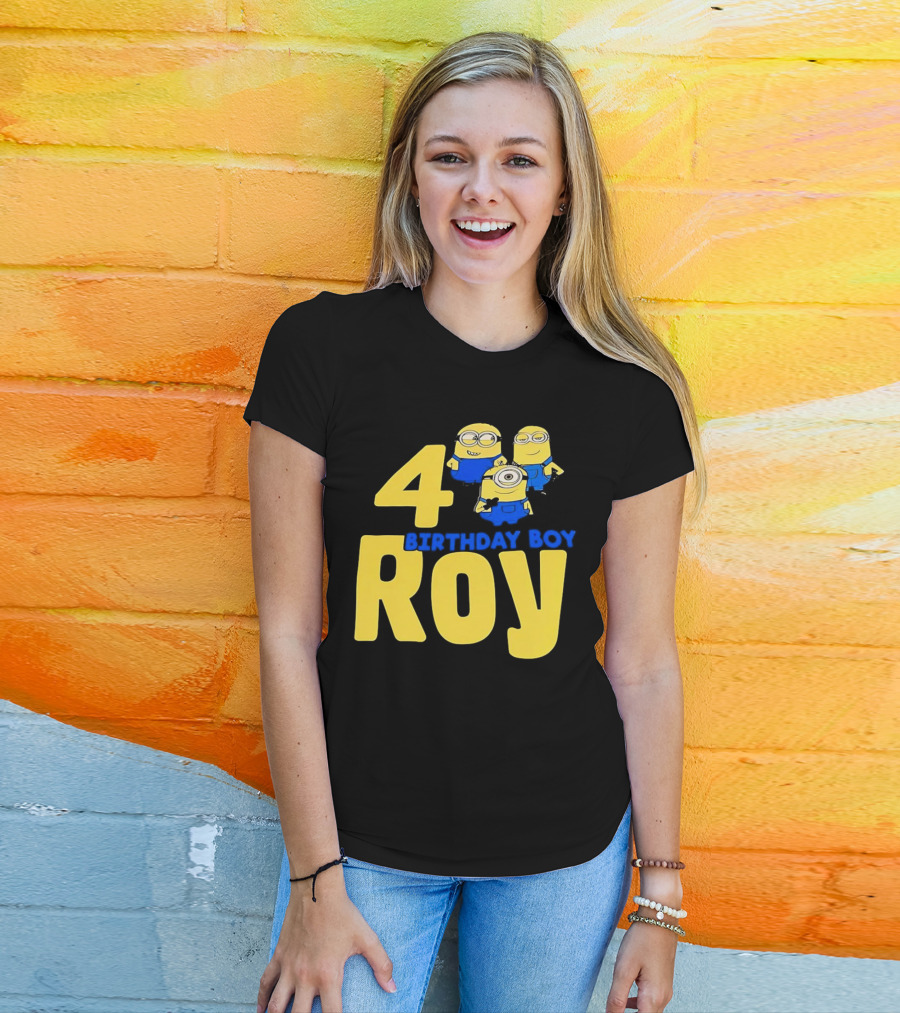 4 Birthday Boy Roy Minions T-Shirt