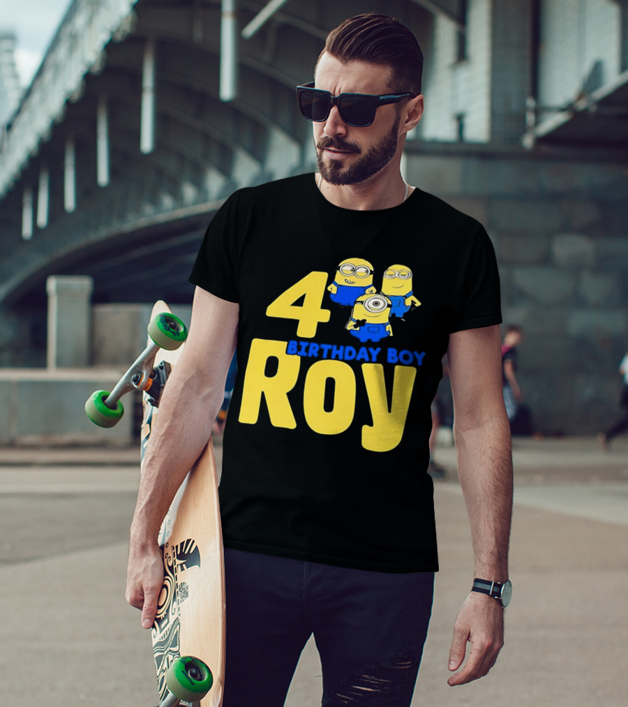 4 Birthday Boy Roy Minions T-Shirt