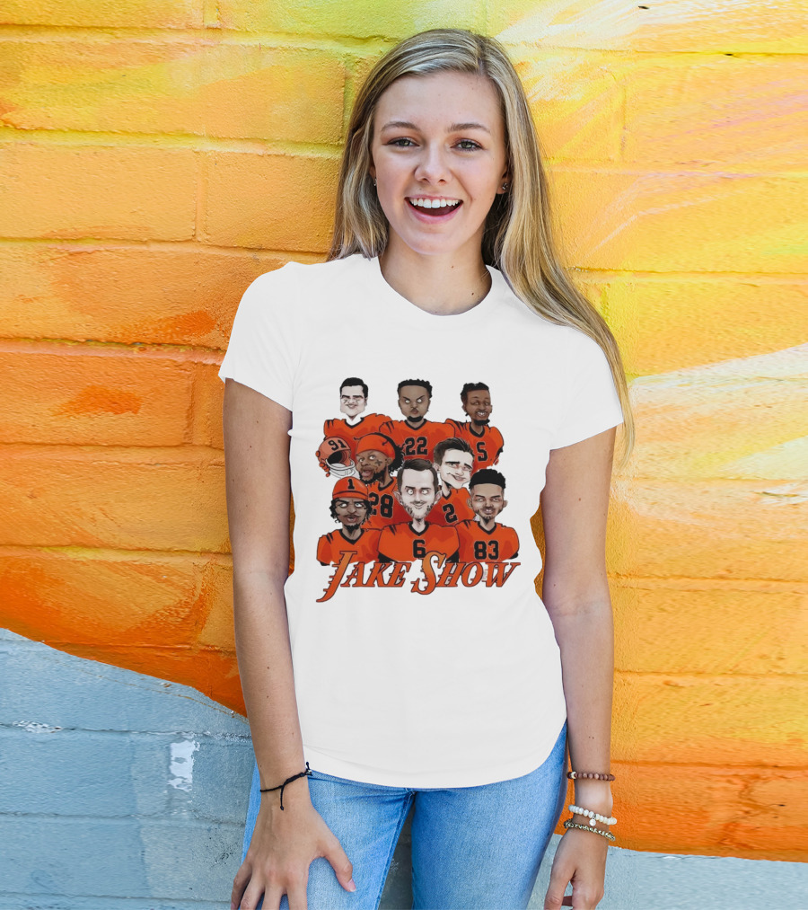Jake Show Cartoon Cincinnati Bengals Football Players T-Shirt