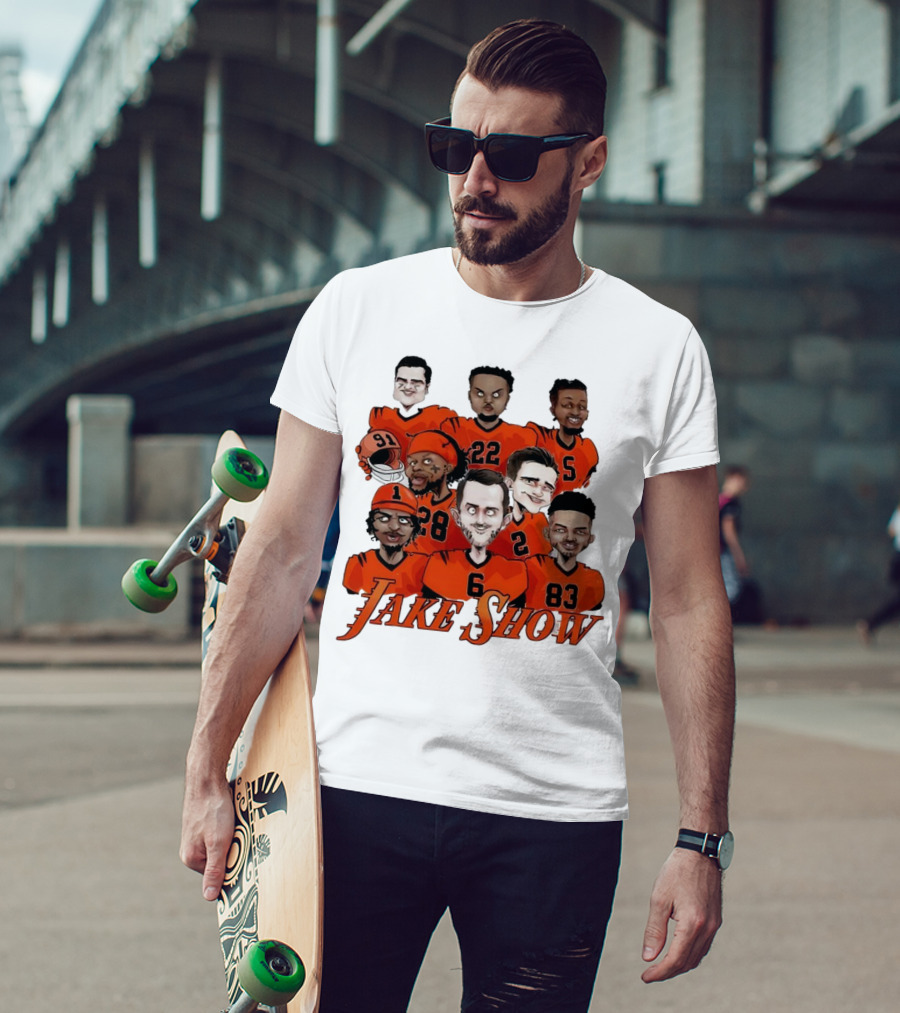 Jake Show Cartoon Cincinnati Bengals Football Players T-Shirt