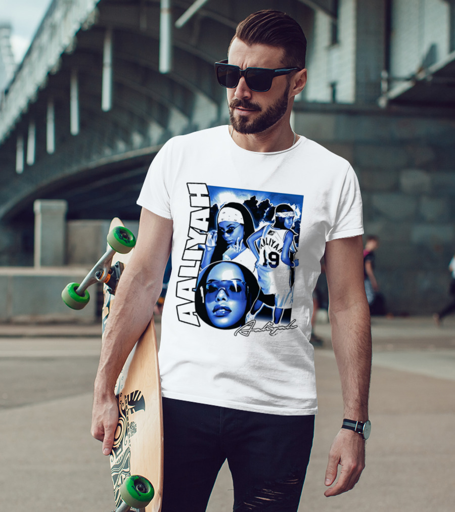 Aaliyah Vintage Rap Aaliyah 90s Style University Blue Jordan T-Shirt
