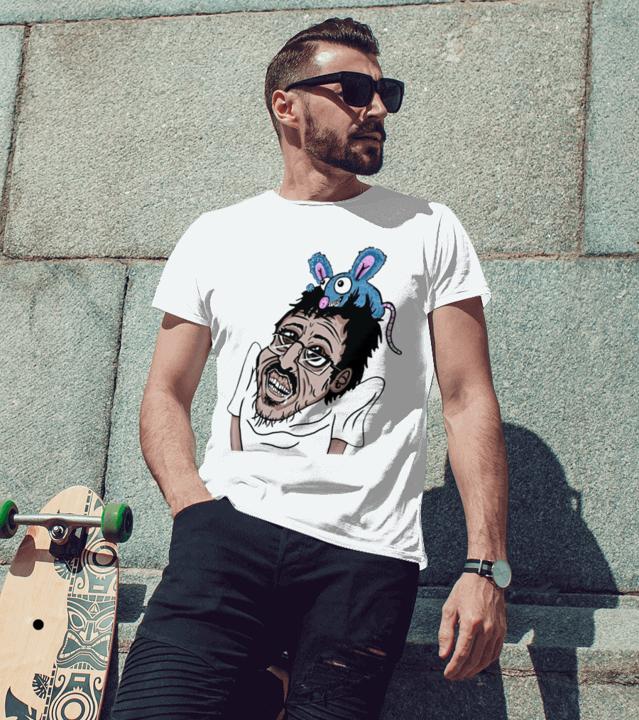 Ricky Berwick With Cartoon Rat On Head T-Shirt