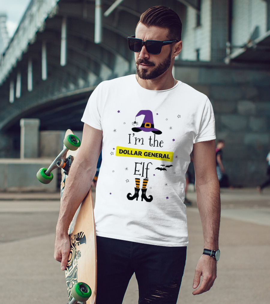 I'm The Dollar General Elf Halloween Witch Hat And Boots Theme T-Shirt