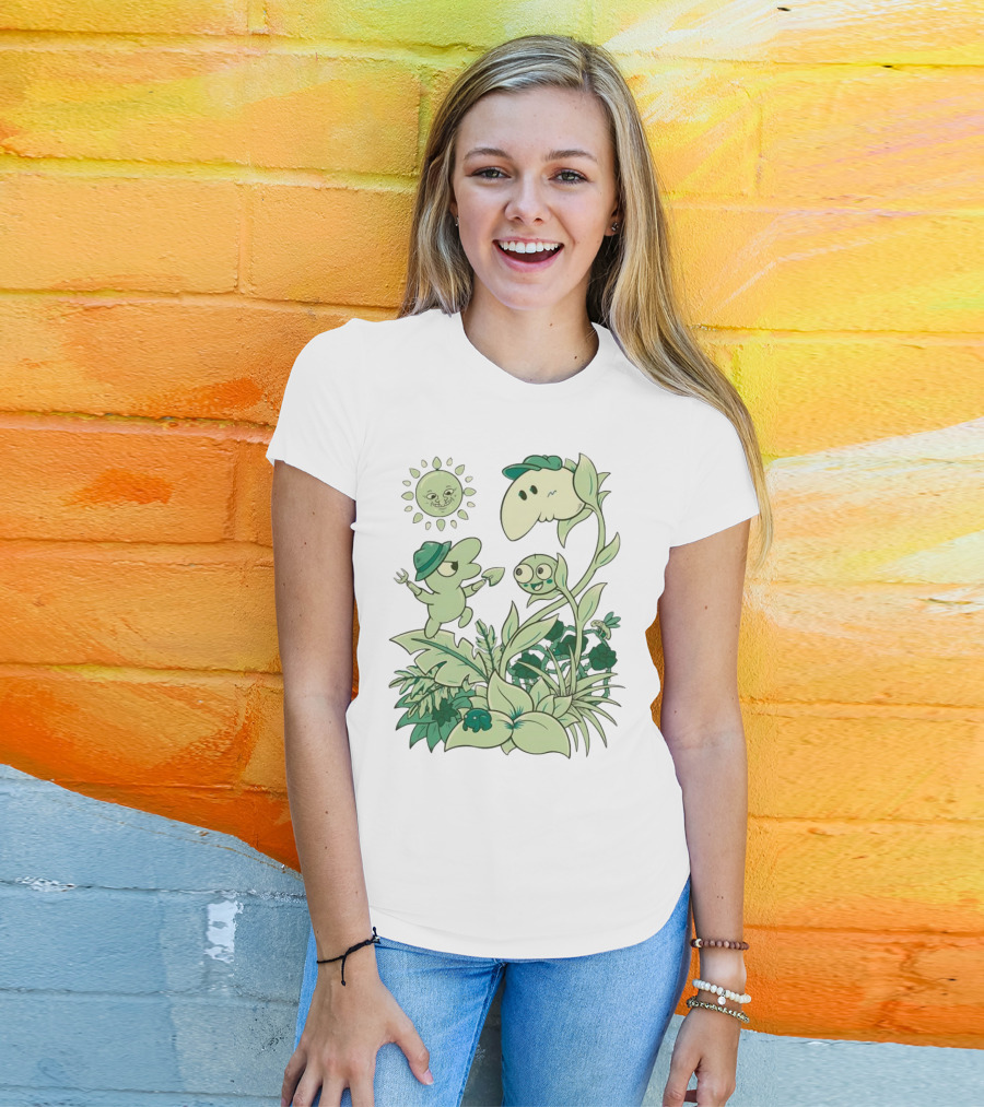 Smiling Friends Disdainful Gardener Cheerful Plant Companions And Sun T-Shirt