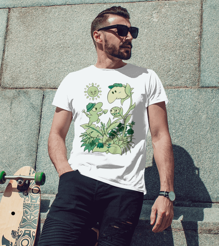 Smiling Friends Disdainful Gardener Cheerful Plant Companions And Sun T-Shirt