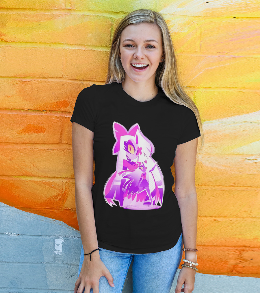 Exorcist Angel Hazbin Hotel Game Purple Character T-Shirt