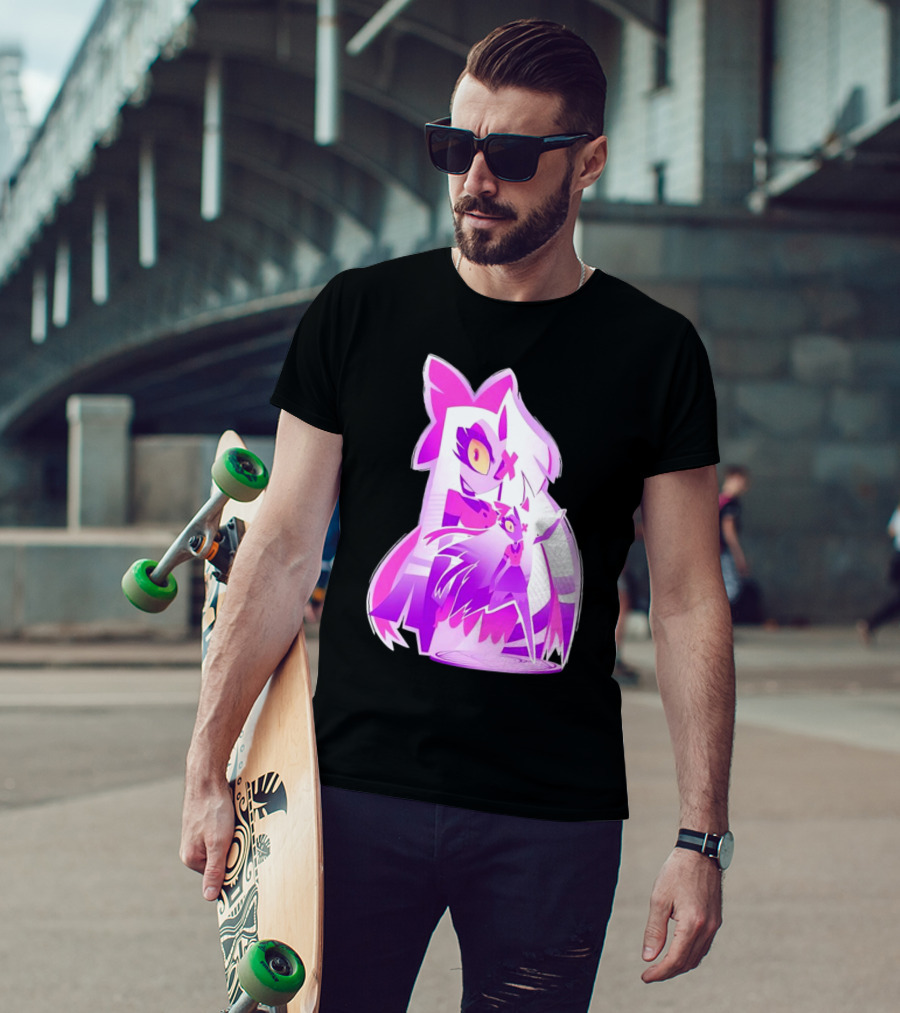 Exorcist Angel Hazbin Hotel Game Purple Character T-Shirt