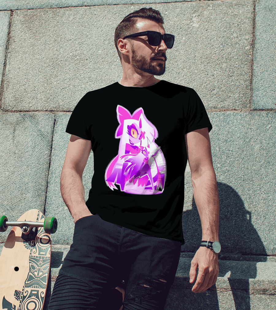 Exorcist Angel Hazbin Hotel Game Purple Character T-Shirt