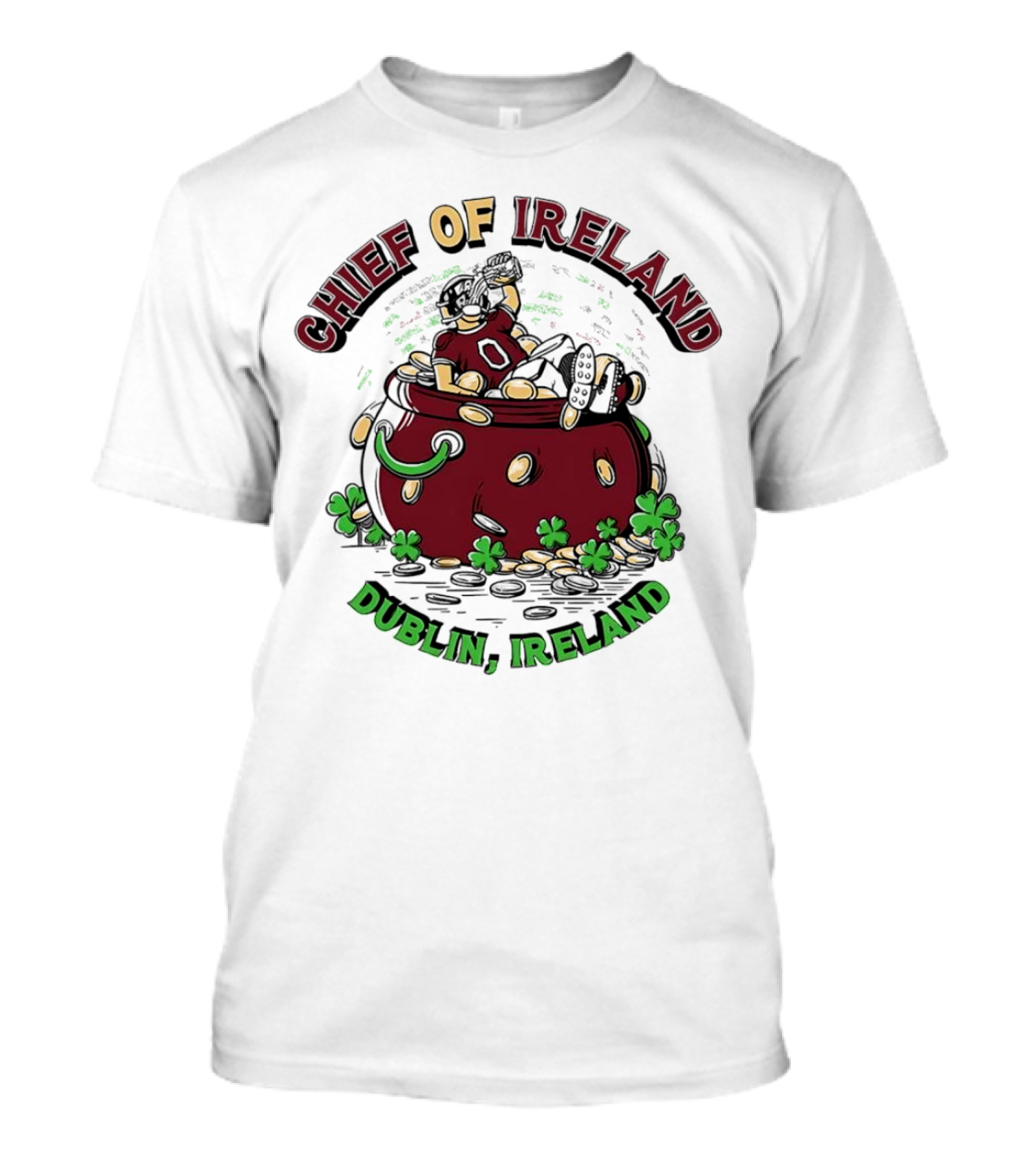 Chief Of Ireland Dublin Ireland Pot Of Gold And Shamrock-Themed T-Shirt