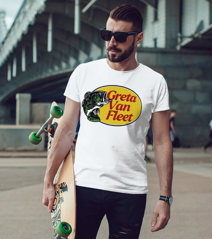 Greta Van Fleet Bass Fishing Oval Bass Emblem T-Shirt