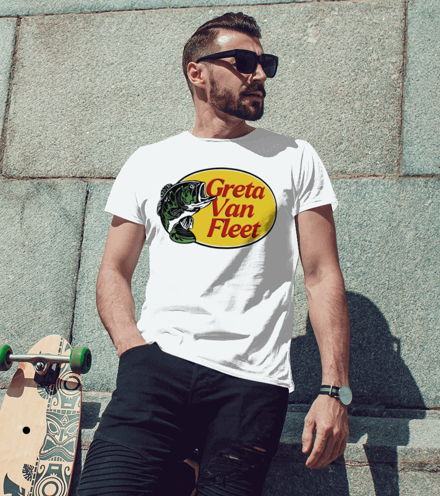 Greta Van Fleet Bass Fishing Oval Bass Emblem T-Shirt