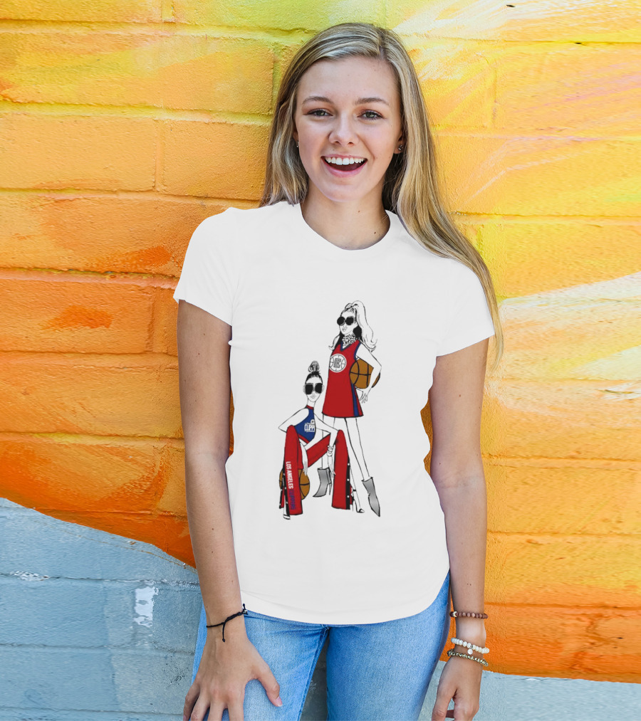 Los Angeles Clippers G-III 4Her Basketball Girls Fashion Red Blue T-Shirt