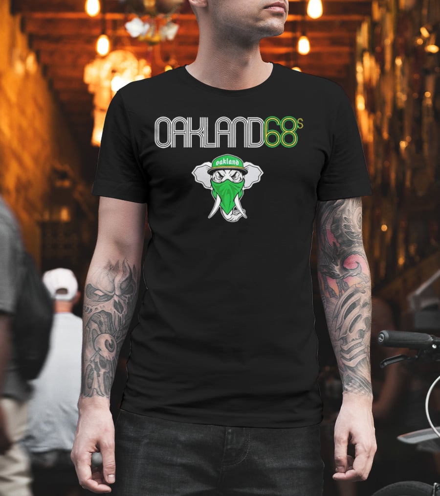 Oakland 68s Elephant Green Bandana Baseball Cap T-Shirt