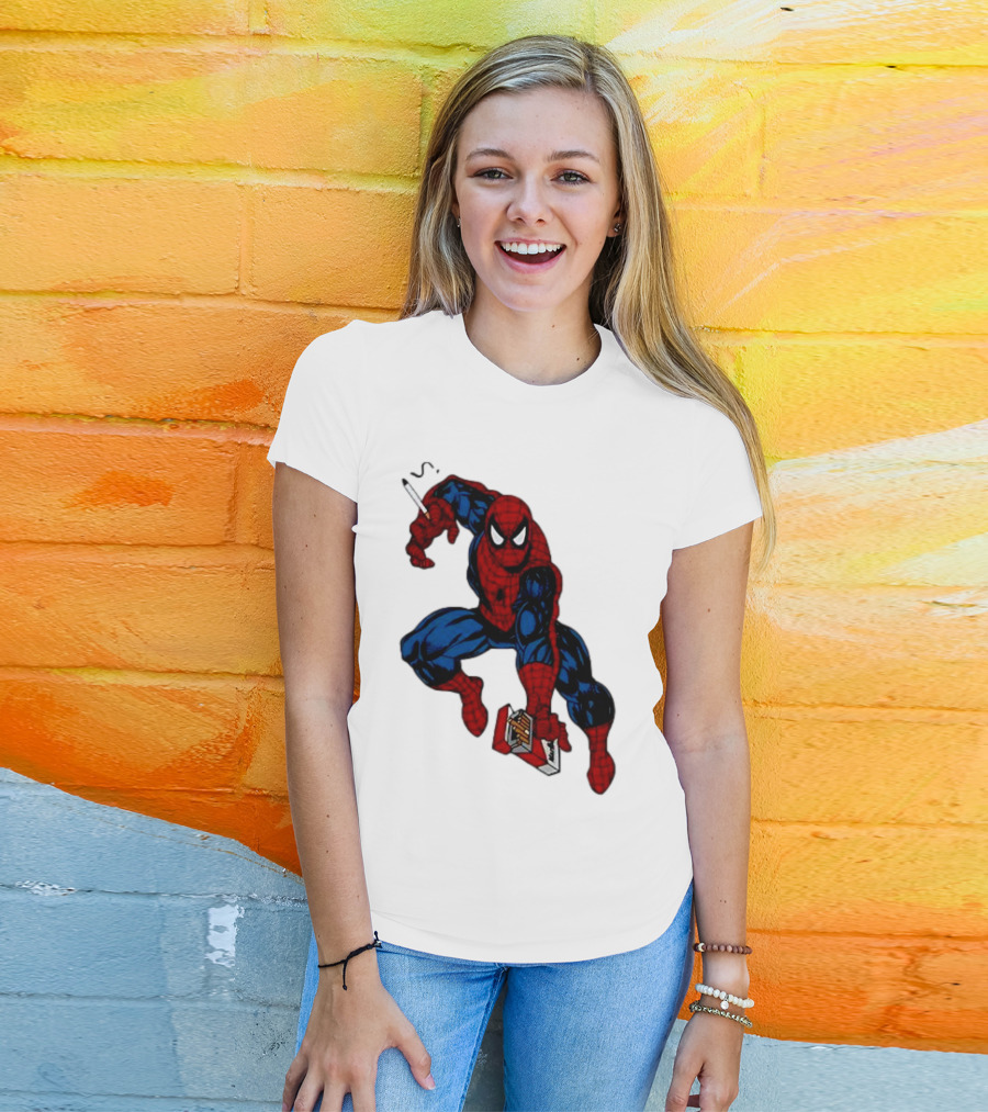 Spider-Man Smokerman Smoking Cigarette Comic T-Shirt