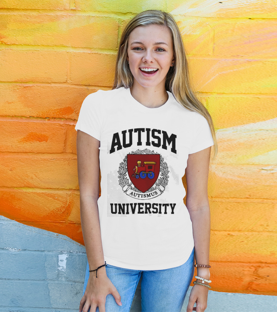 Autism University Autismus Crest Crewneck T-Shirt
