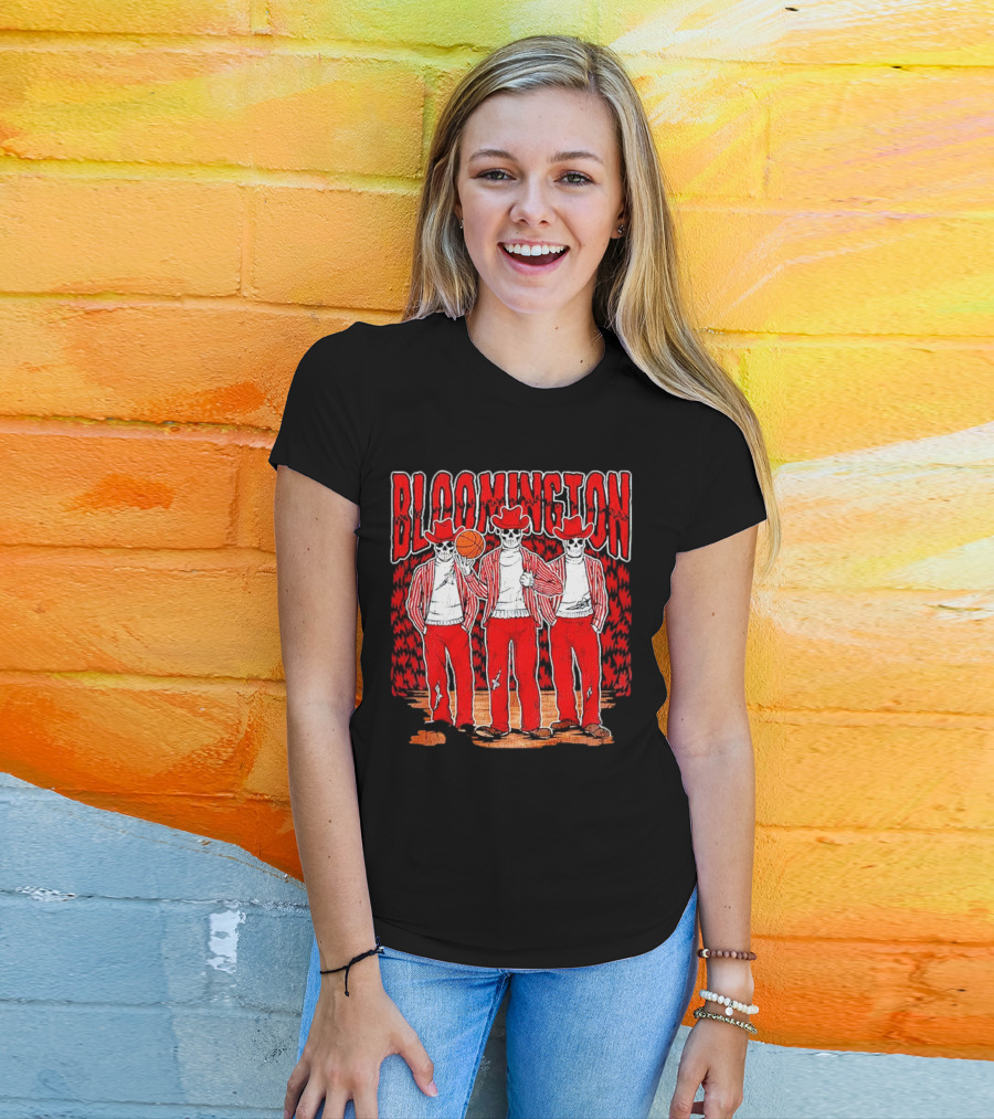 Bloomington Basketball Skeletons In Cowboy Hats T-Shirt