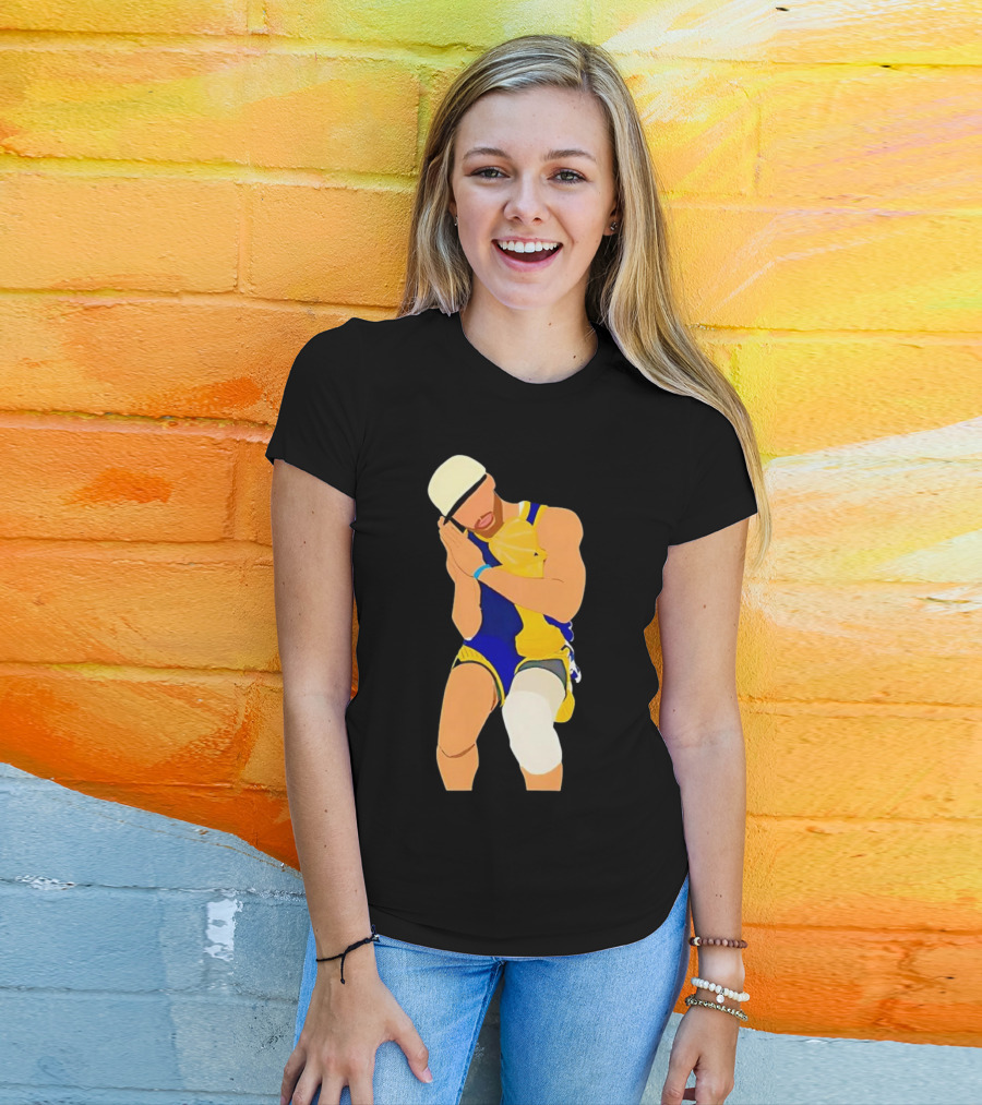 Steph Curry Night Night Basketball Pose With Trophy T-Shirt