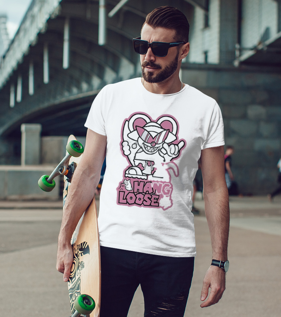 Coneyfest Hang Loose Retro Cartoon Mouse Hand Gesture T-Shirt