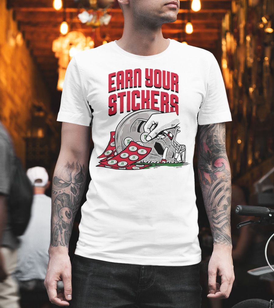 Ohio State Buckeyes Earn Your Stickers Helmet Skull Football T-Shirt