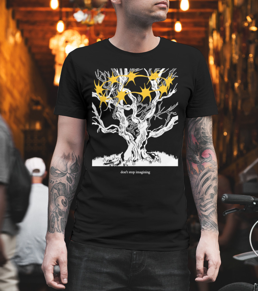 Don’t Stop Imagining Tree With Yellow Stars T-Shirt