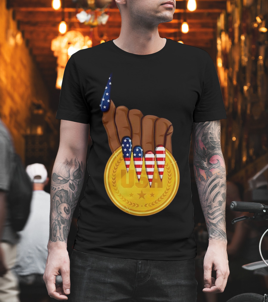 Gold Medal USA American Nails Sha’Carri Richardson T-Shirt