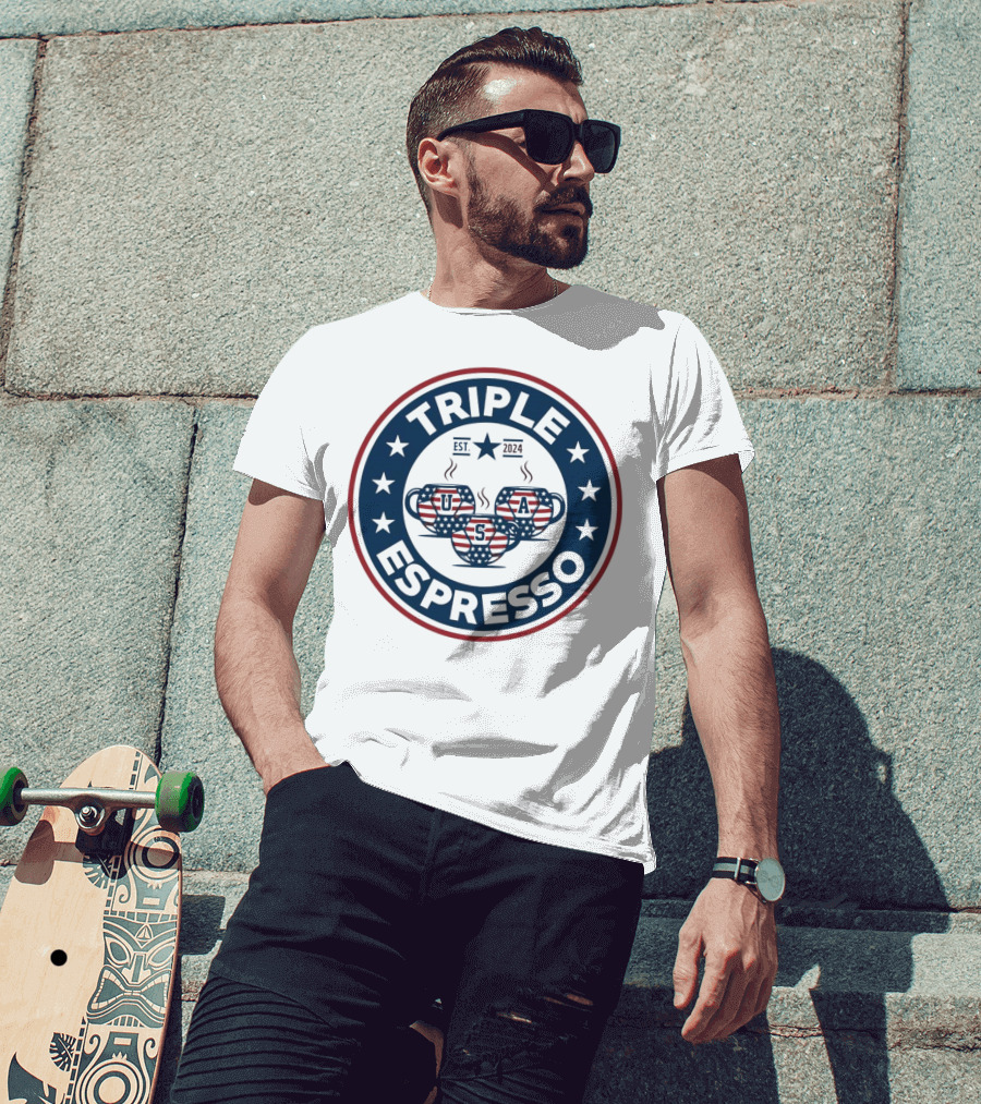 Triple Espresso USWNT American Flag Est T-Shirt